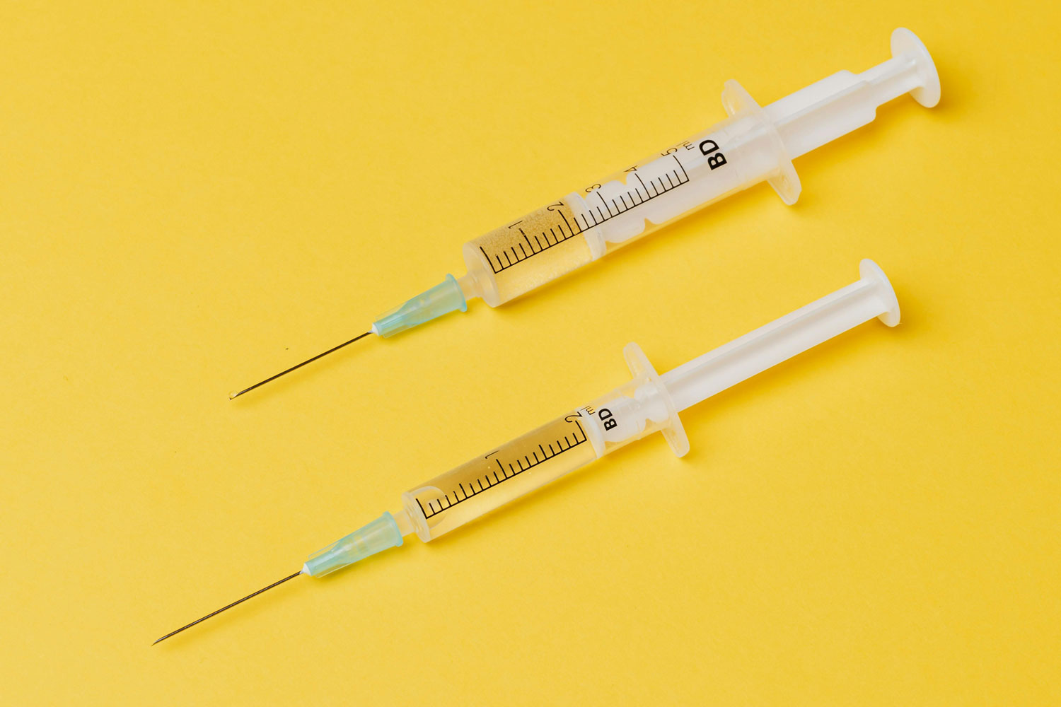 injections on a yellow background